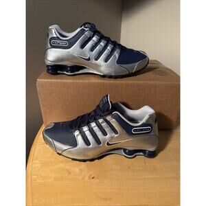 Size 10 - Nike Shox NZ Metallic Silver Midnight Navy NEW No Box
